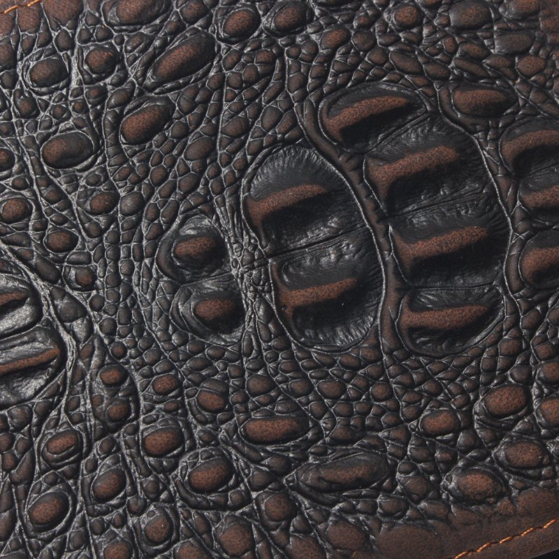 Pánske Peňaženky Luxury Crocskin Card Holder Wallet - Káva