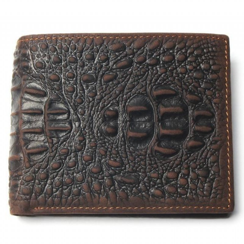 Pánske Peňaženky Luxury Crocskin Card Holder Wallet - Káva