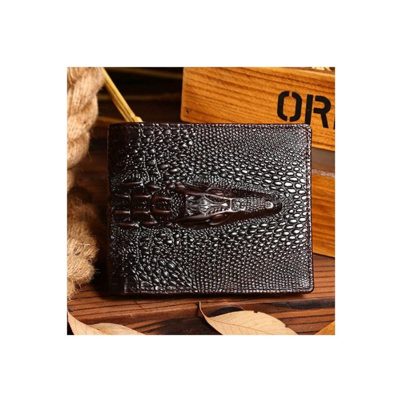 Pánske Peňaženky Luxury Croctex Cowhide Clutch Wallet - Coffee Cross