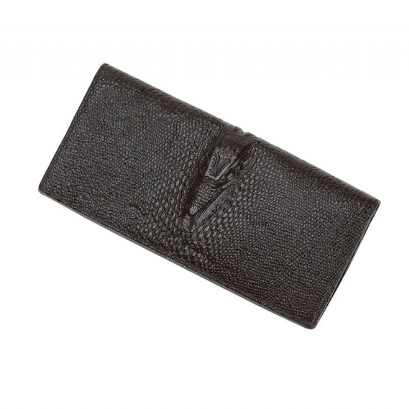 Pánske Peňaženky Luxusná Peňaženka Z Krokodílej Kože Vintage Card Holder - Black Short