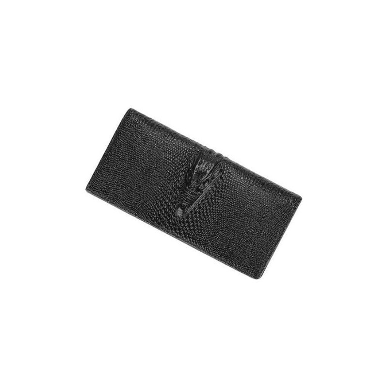 Pánske Peňaženky Luxusná Peňaženka Z Krokodílej Kože Vintage Card Holder - Black