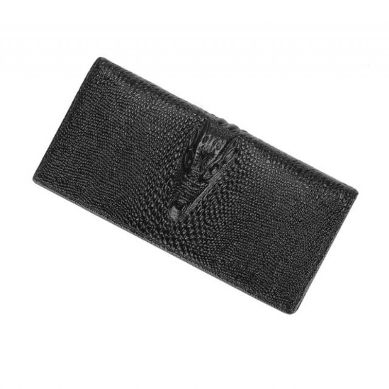 Pánske Peňaženky Luxusná Peňaženka Z Krokodílej Kože Vintage Card Holder - Black