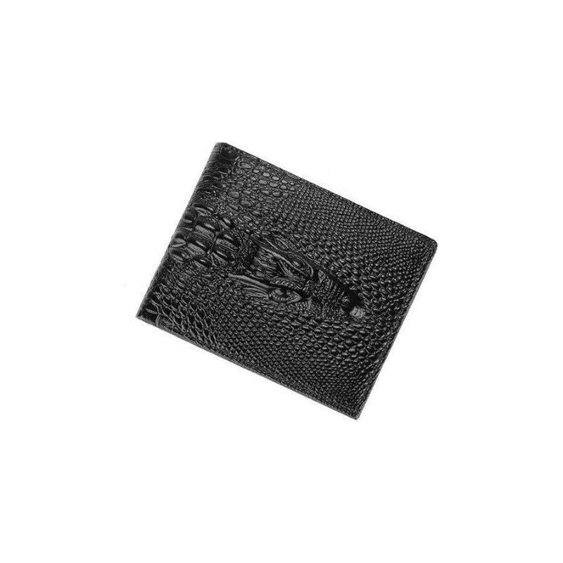 Pánske Peňaženky Luxusná Peňaženka Z Krokodílej Kože Vintage Card Holder - Black Short