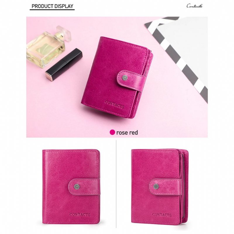 Pánske Peňaženky Rfid Short Zipper Clutch Wallet - Ružová