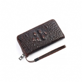 Pánske Peňaženky Vintage Crocodile Leather Long Clutch Wallet