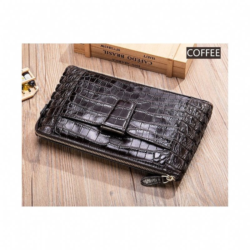 Pánske Peňaženky Vintage Leather Clutch Wallet - Káva