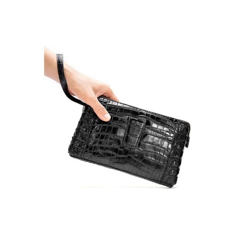 Pánske Peňaženky Vintage Leather Clutch Wallet - Čierna