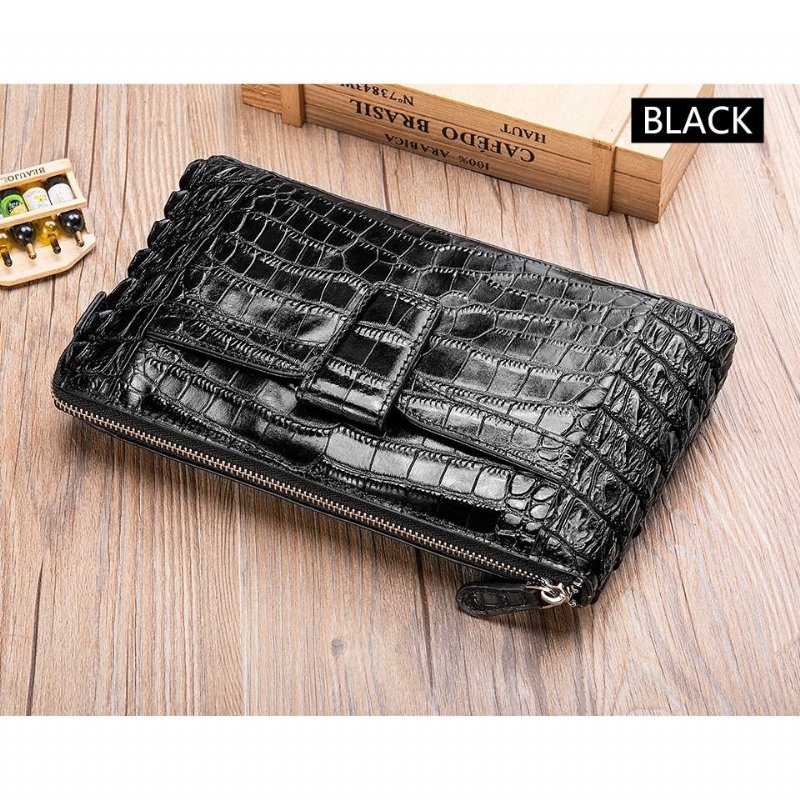 Pánske Peňaženky Vintage Leather Clutch Wallet - Čierna