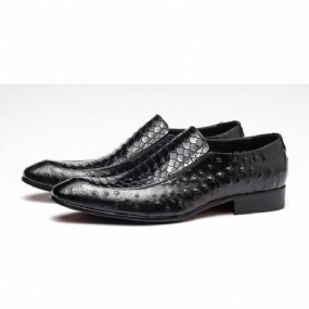 Pánske Spoločenské Topánky Croc Texture Leather Slip-on Oxford Brogues