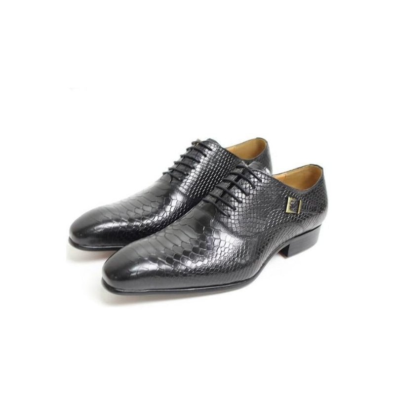 Pánske Spoločenské Topánky Exotic Serpent Pointed Toe Oxford