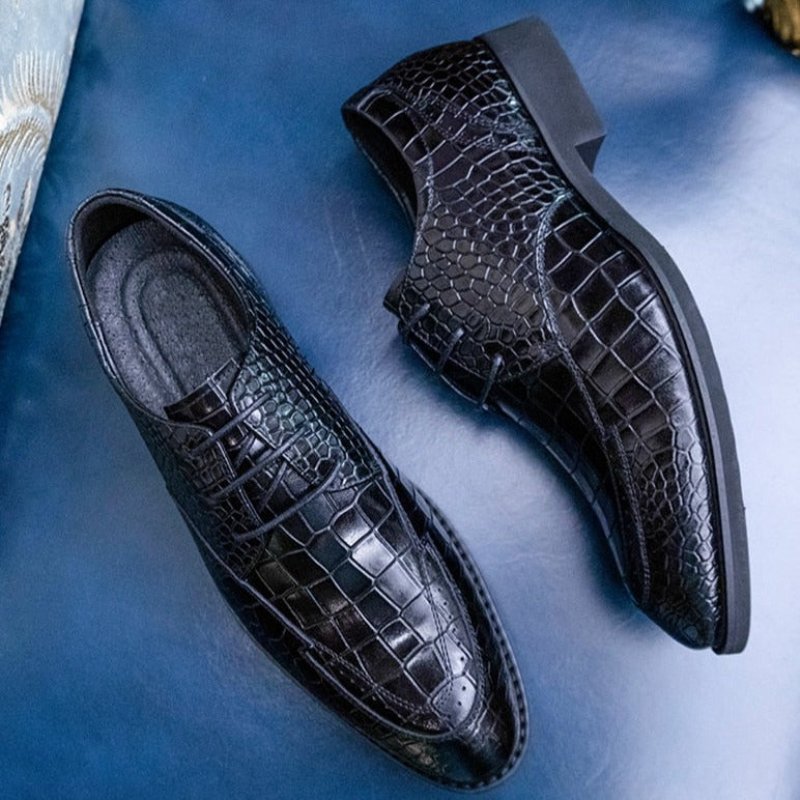 Pánske Spoločenské Topánky Luxusné Crocgloss Classic Brogue - Čierna