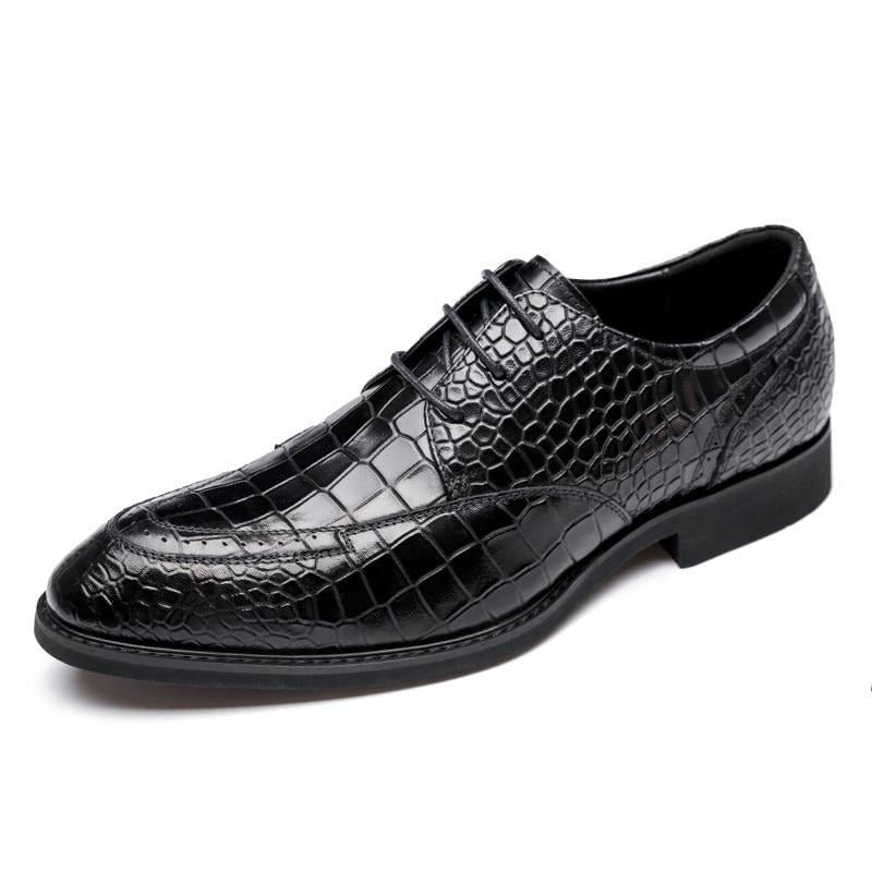 Pánske Spoločenské Topánky Luxusné Crocgloss Classic Brogue - Čierna