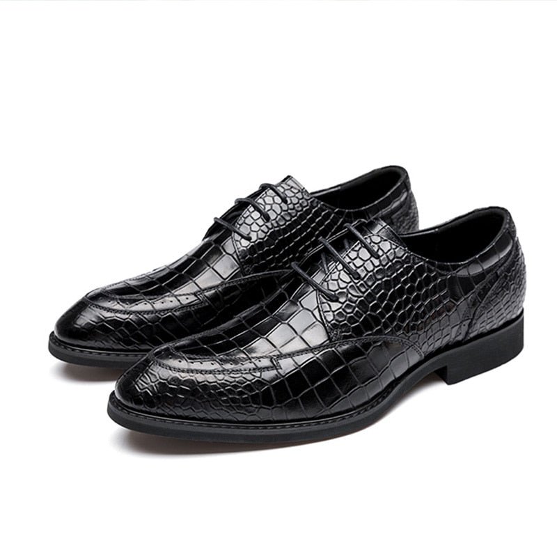 Pánske Spoločenské Topánky Luxusné Crocgloss Classic Brogue - Čierna