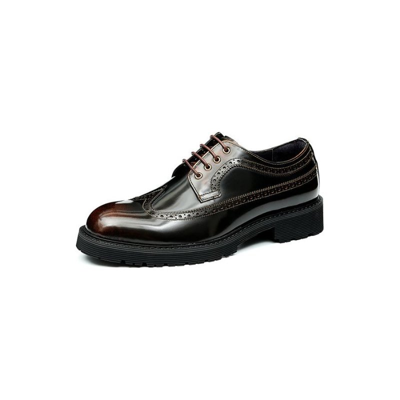 Pánske Spoločenské Topánky Luxusné Oxford Brogue - Káva