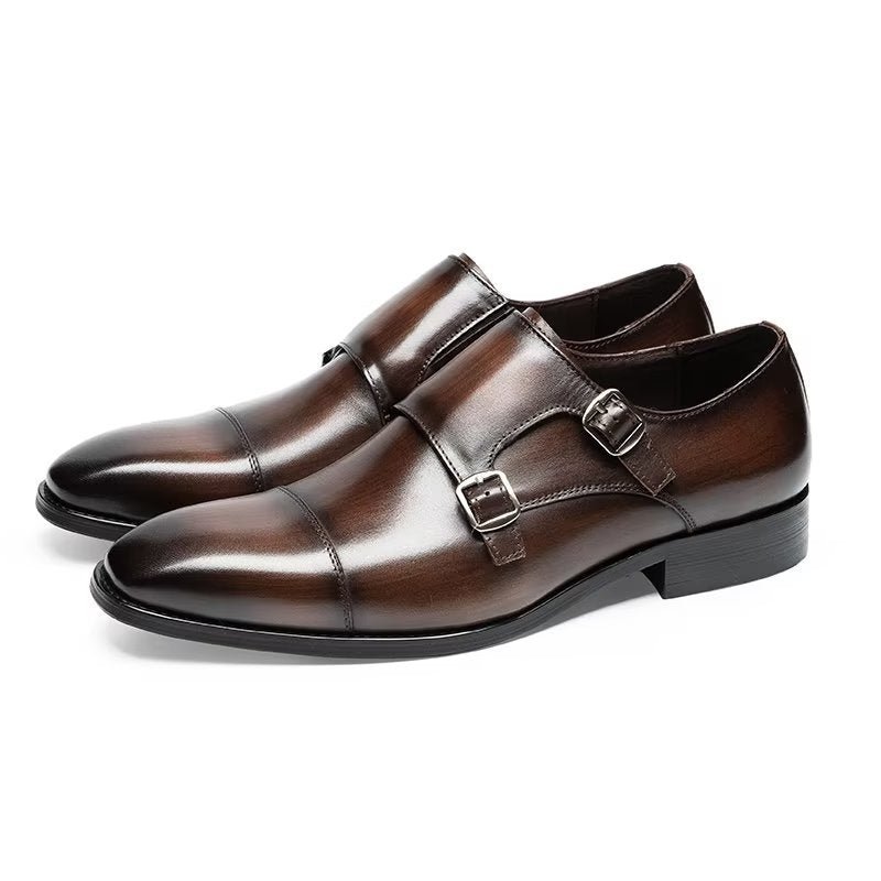 Pánske Spoločenské Topánky Monkstrap - Káva