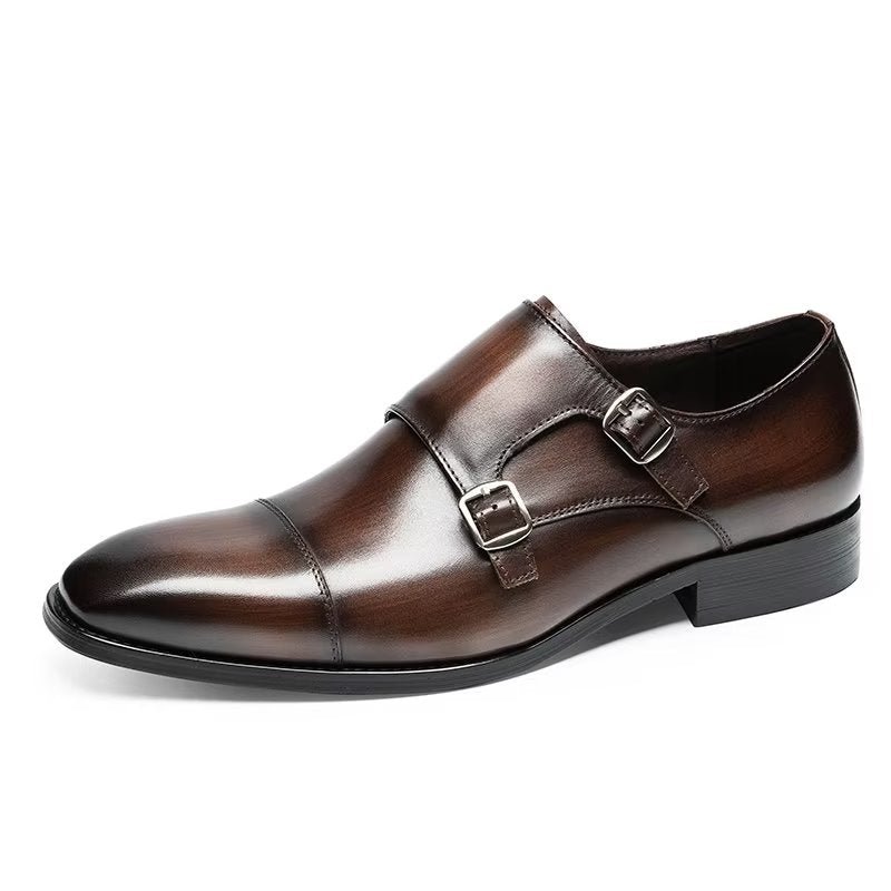 Pánske Spoločenské Topánky Monkstrap - Káva