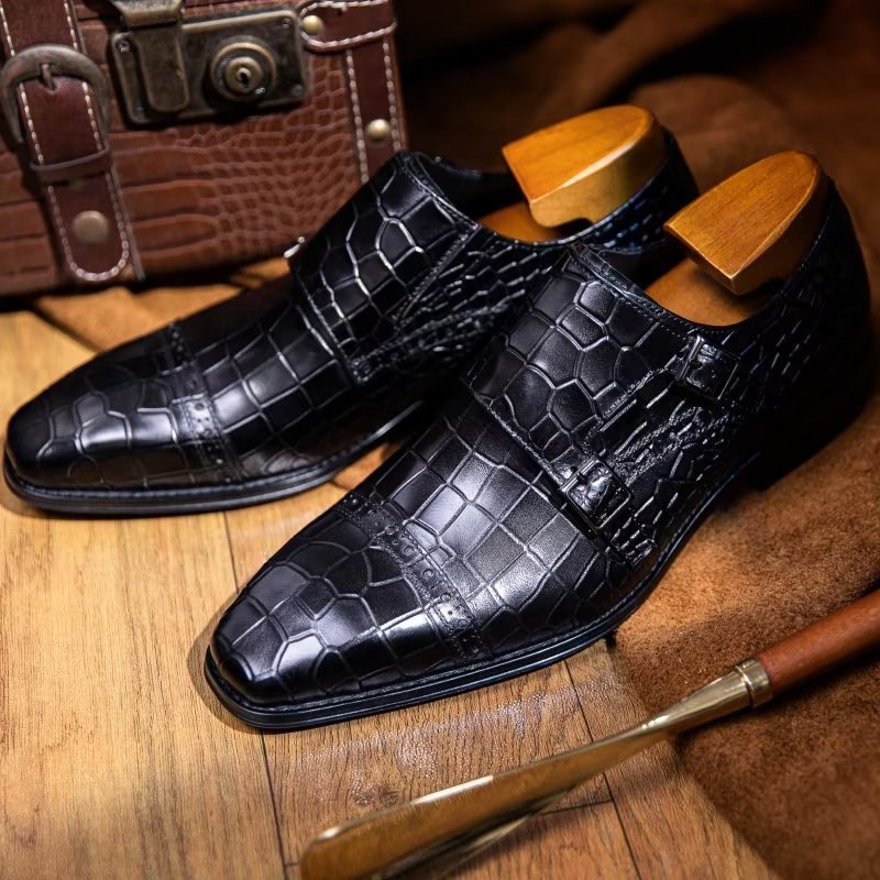 Pánske Spoločenské Topánky Monkstraps - Čierna