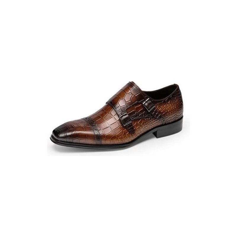 Pánske Spoločenské Topánky Monkstraps - Káva