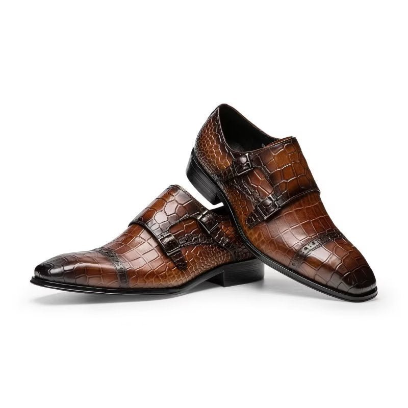 Pánske Spoločenské Topánky Monkstraps - Káva