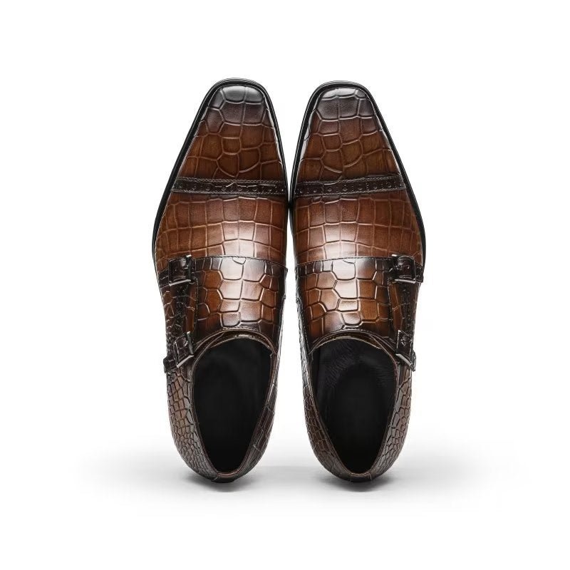 Pánske Spoločenské Topánky Monkstraps - Káva