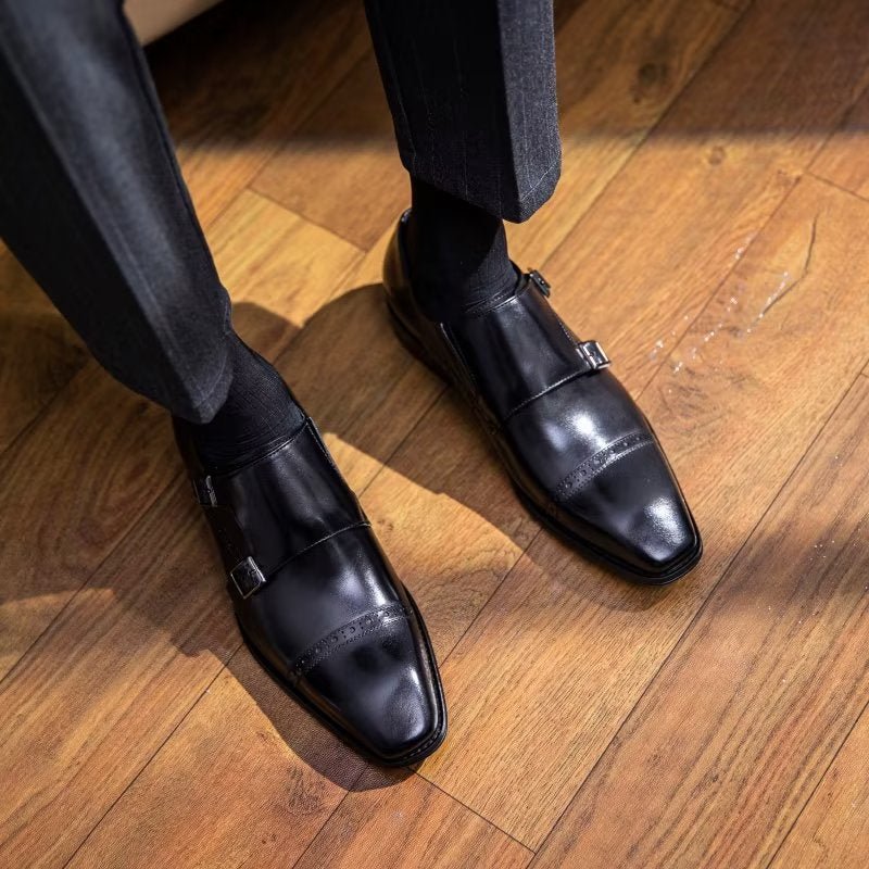 Pánske Spoločenské Topánky Monkstraps - Čierna