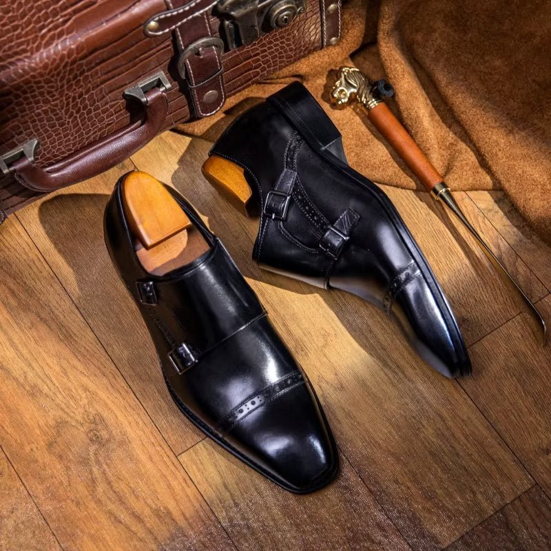 Pánske Spoločenské Topánky Monkstraps - Čierna