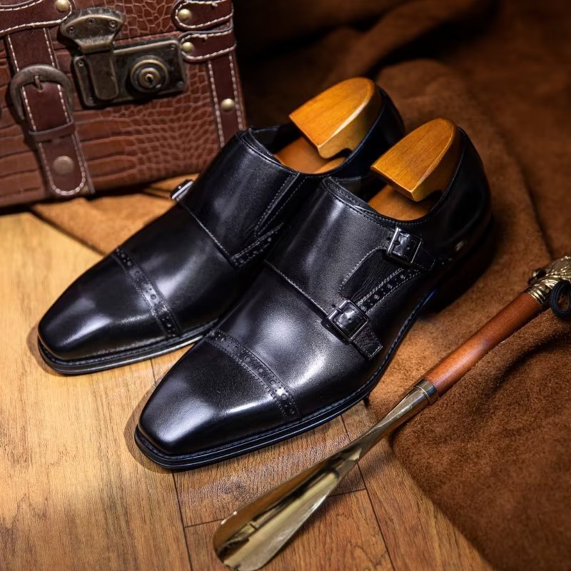 Pánske Spoločenské Topánky Monkstraps - Čierna