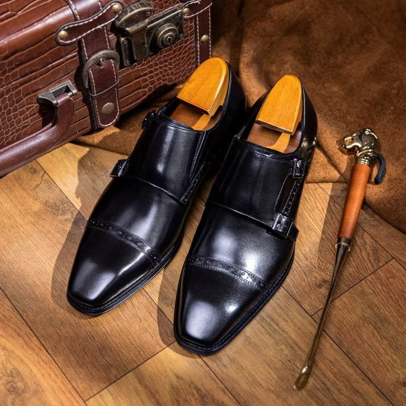 Pánske Spoločenské Topánky Monkstraps - Čierna