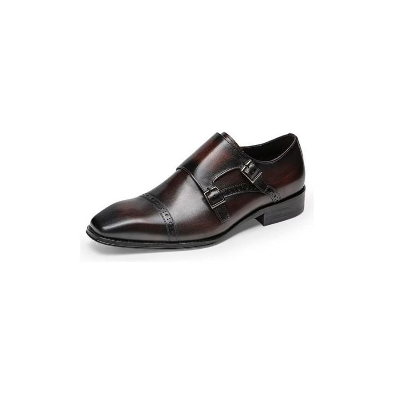 Pánske Spoločenské Topánky Monkstraps - Káva