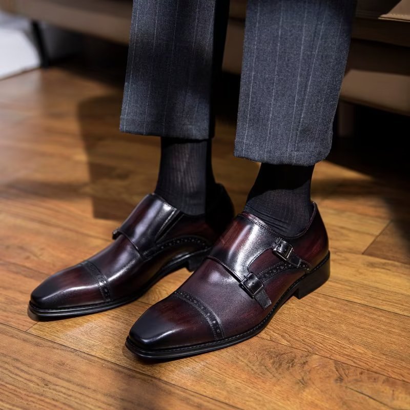 Pánske Spoločenské Topánky Monkstraps - Káva