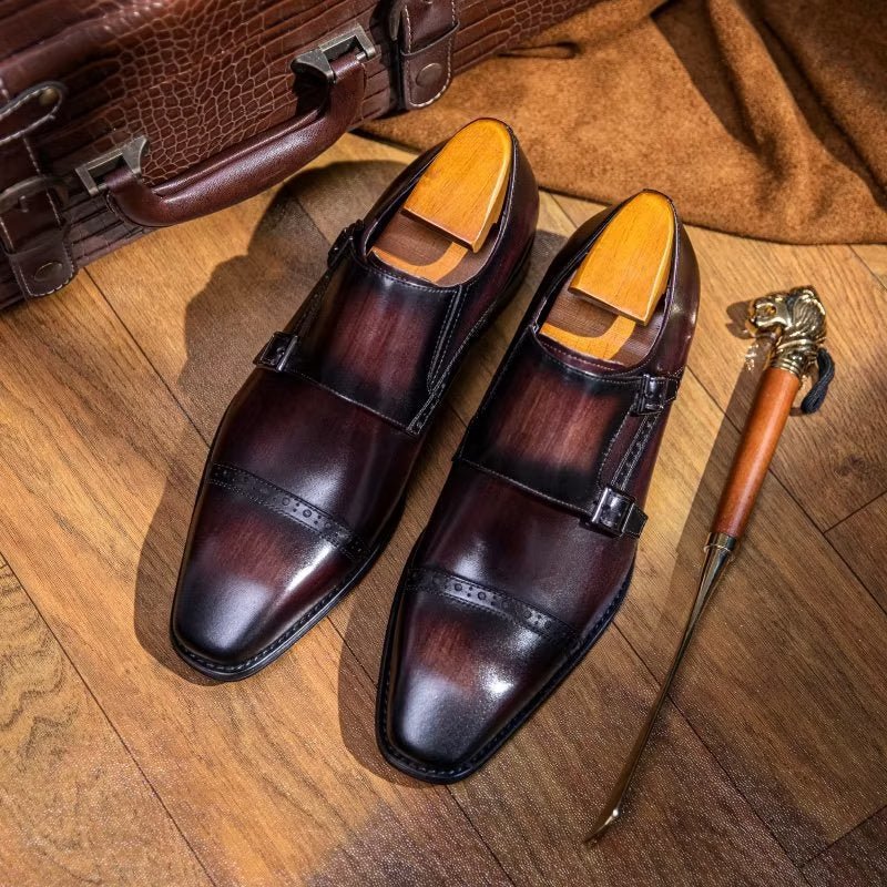 Pánske Spoločenské Topánky Monkstraps - Káva