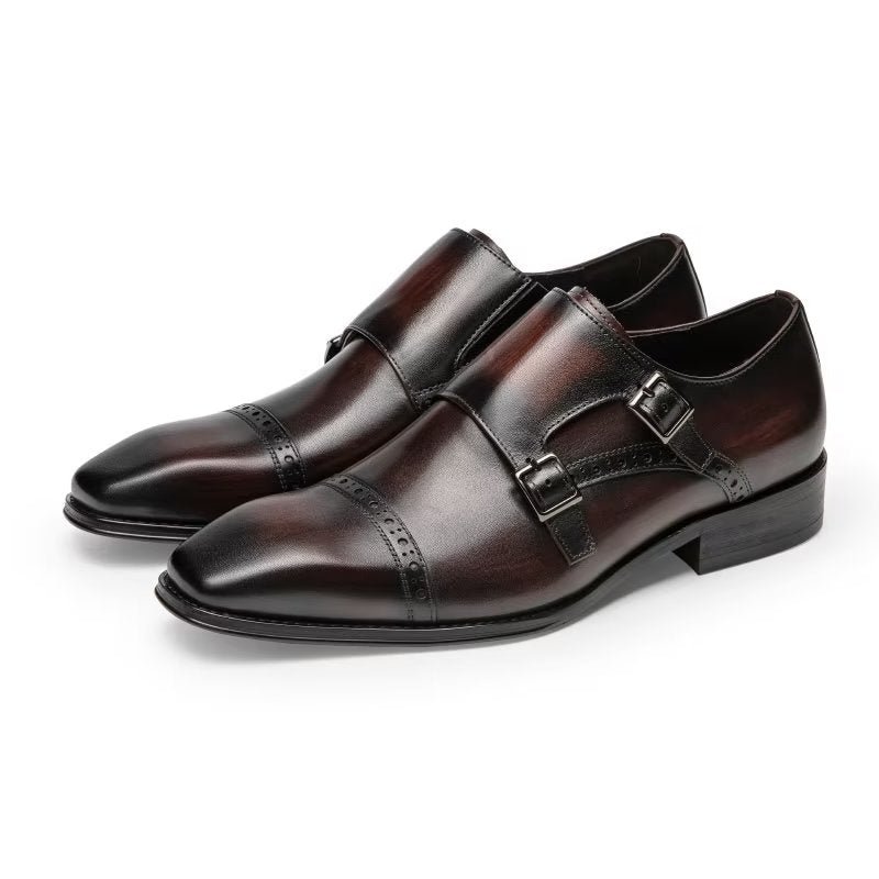 Pánske Spoločenské Topánky Monkstraps - Káva