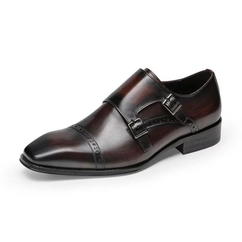 Pánske Spoločenské Topánky Monkstraps - Káva