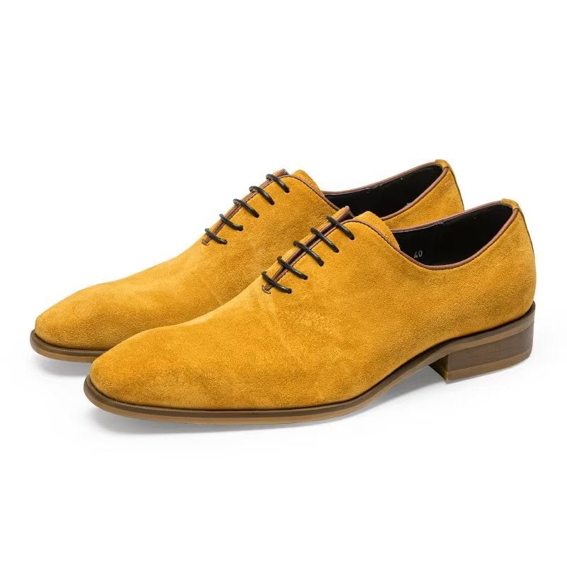 Pánske Spoločenské Topánky Suede Elegance Oxford - Žltá