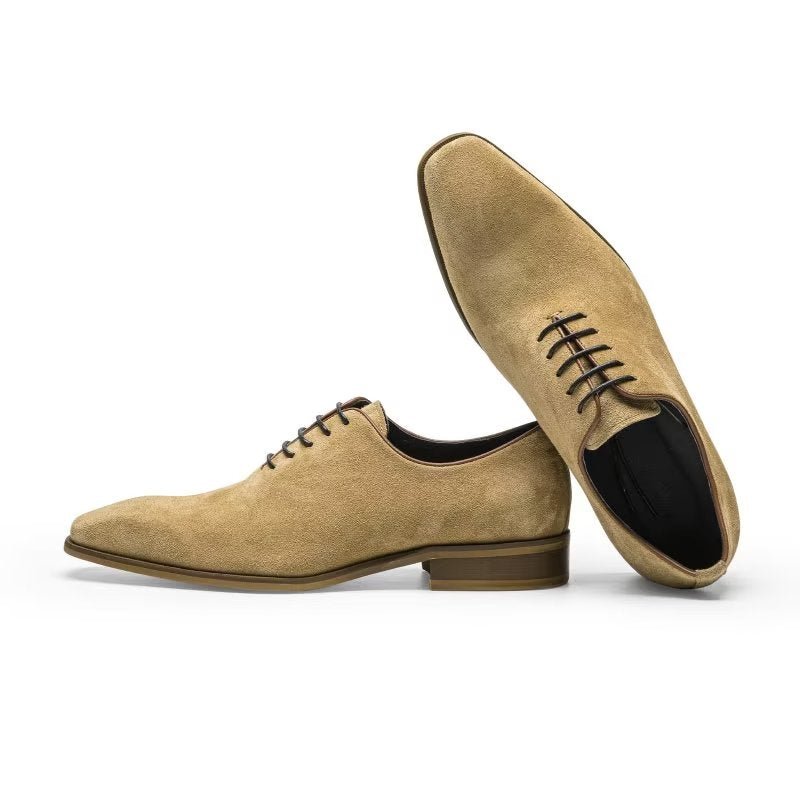 Pánske Spoločenské Topánky Suede Elegance Oxford - Béžová