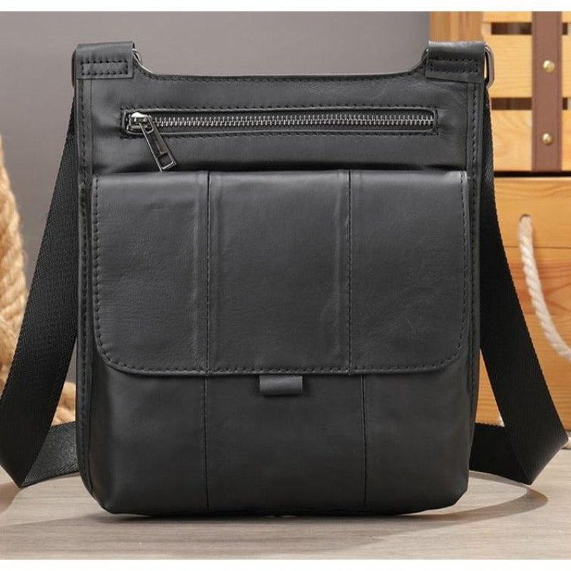 Pánske Tašky Cez Rameno Crossbody Messenger So Zipsom - Čierna