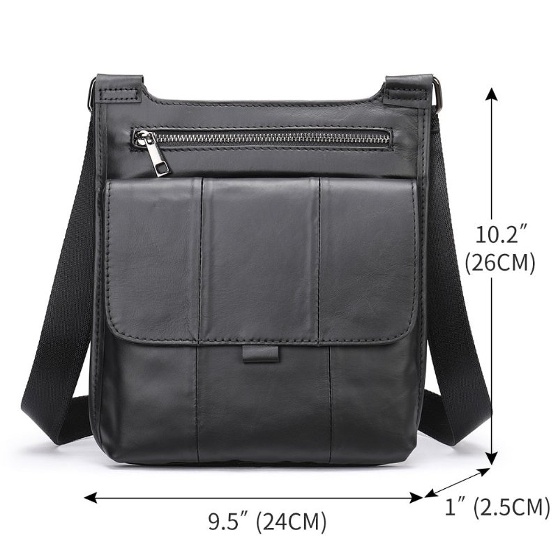 Pánske Tašky Cez Rameno Crossbody Messenger So Zipsom - Čierna