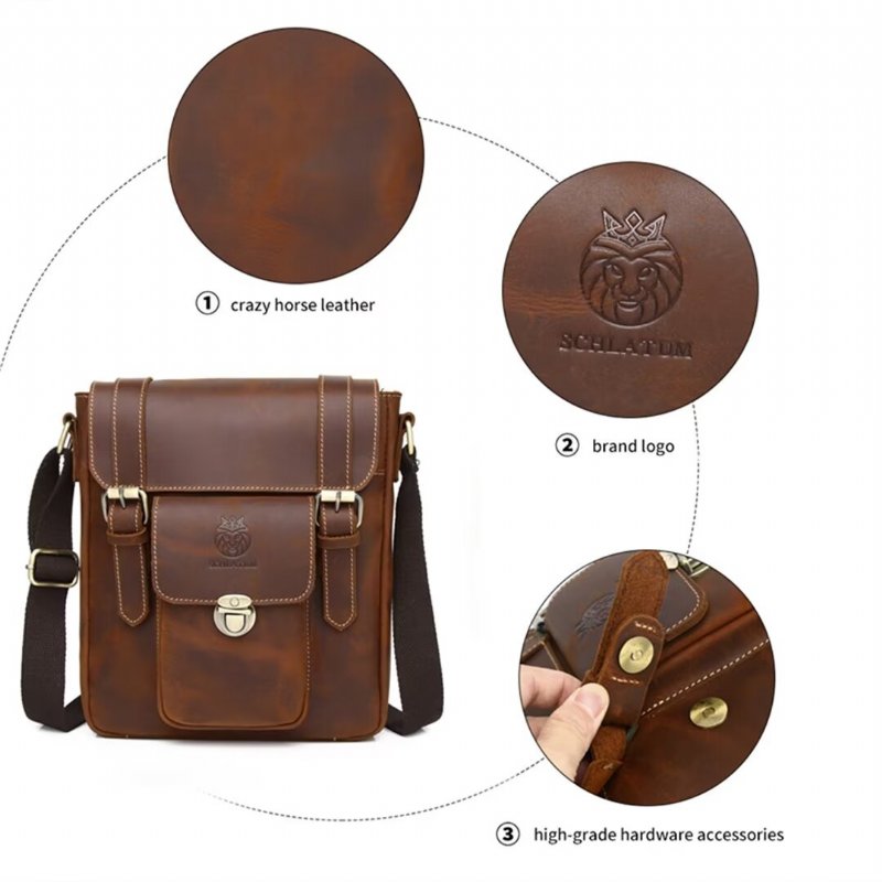 Pánske Tašky Cez Rameno Imperial Leather Day Bag - Káva