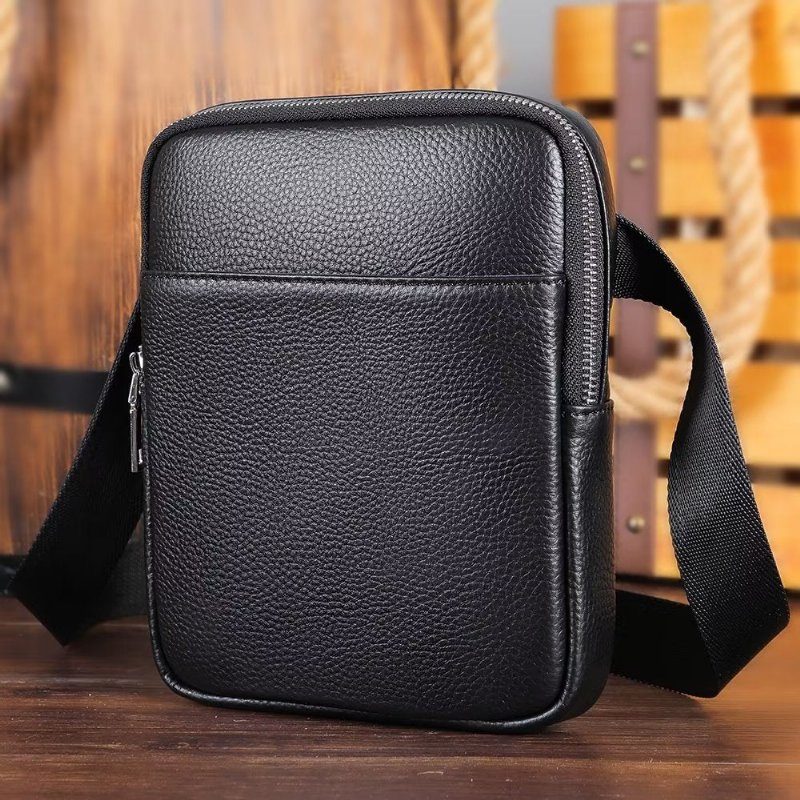 Pánske Tašky Cez Rameno Luxusná Crossbody Kabelka S Chlopňou - Čierna