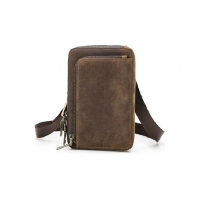 Pánske Tašky Cez Rameno Luxusná Kožená Kabelka S Klapkou Vintage Crossbody