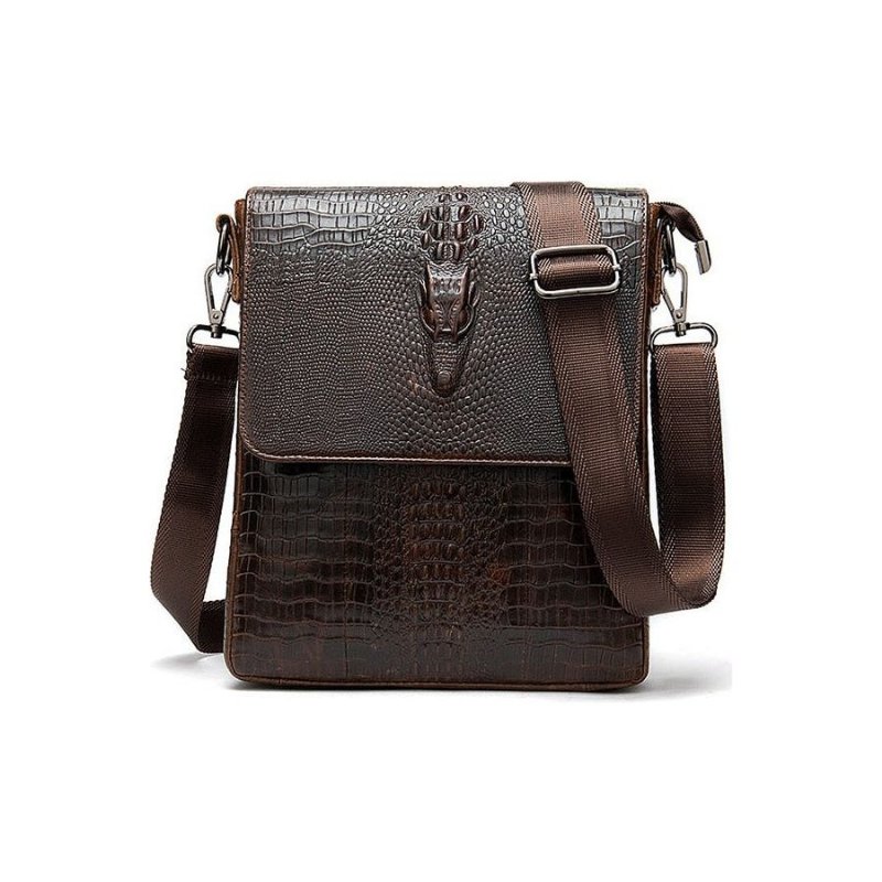 Pánske Tašky Cez Rameno Luxusná Taška Z Krokodílej Kože Vintage Cross-body - Káva