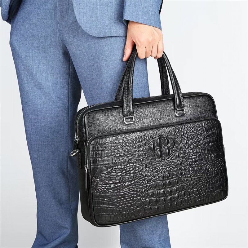 Pánske Tašky Cez Rameno Pinnacle Prestige Alligator Tote - Čierna