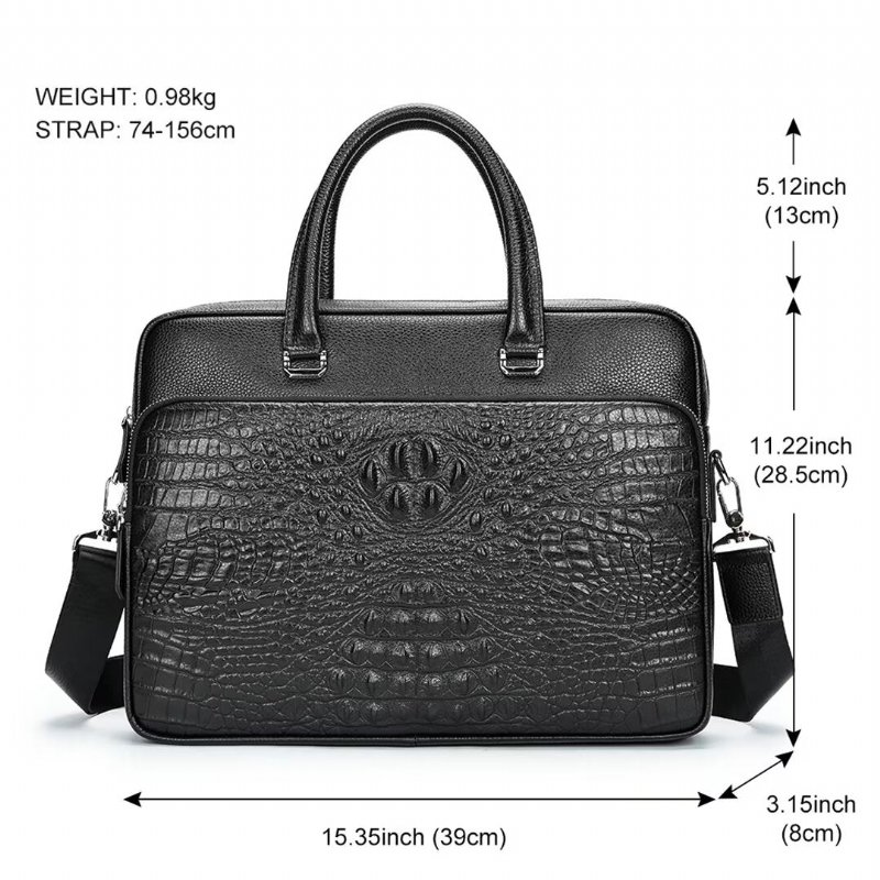 Pánske Tašky Cez Rameno Pinnacle Prestige Alligator Tote - Čierna