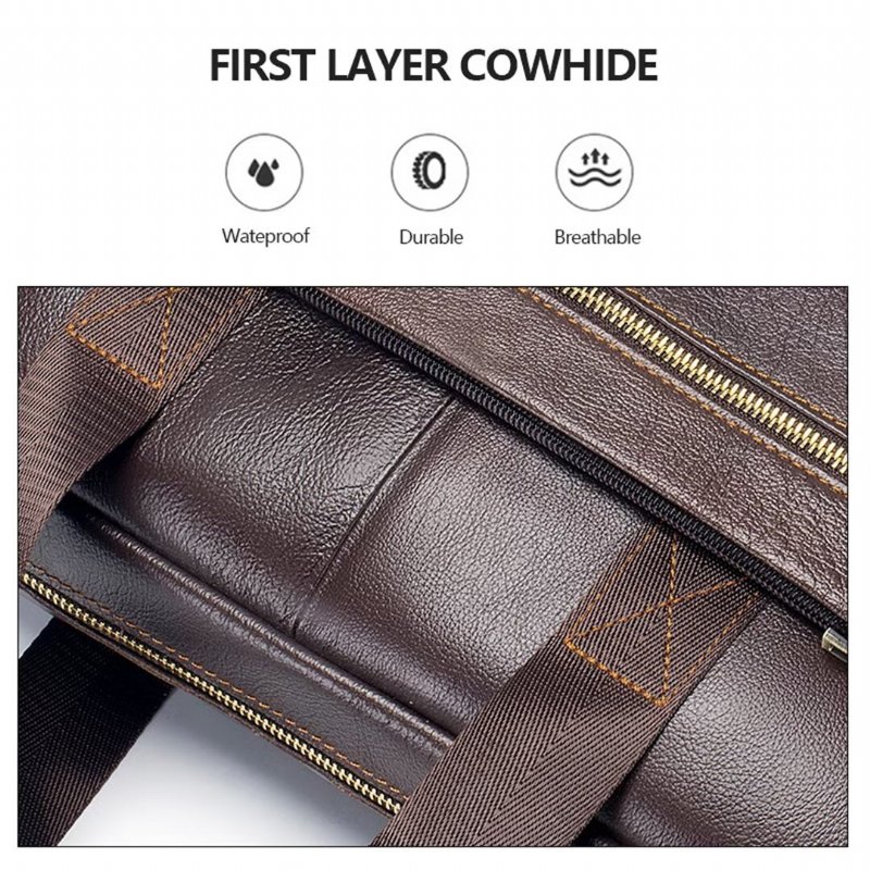 Pánske Tašky Cez Rameno Square Luxury Leather Organizer - Čierna