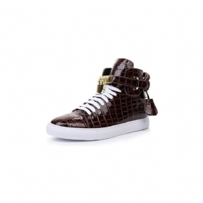 Pánske Tenisky Embossed High Top Designer Flat Sneakers