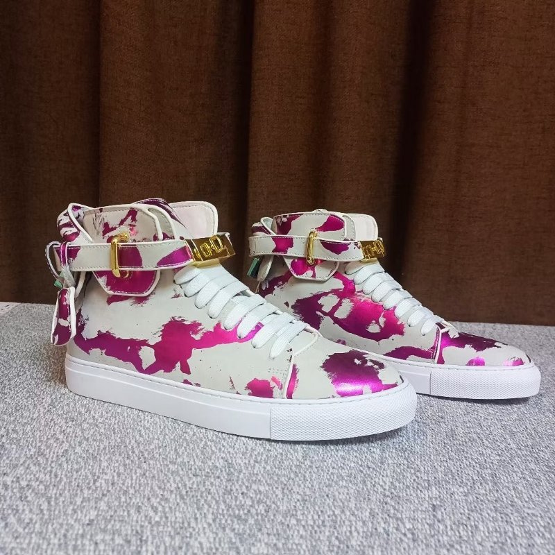 Pánske Tenisky Graffiti Artisan Cow Leather High Top Sneaks - Fialová