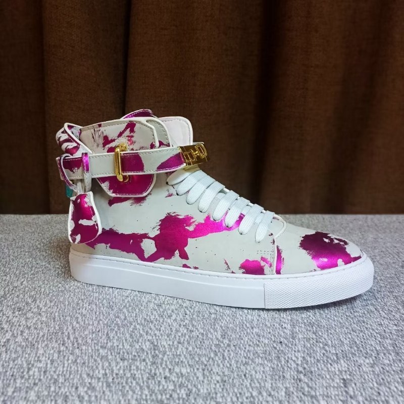 Pánske Tenisky Graffiti Artisan Cow Leather High Top Sneaks - Fialová