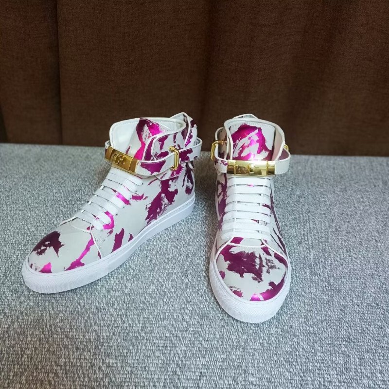 Pánske Tenisky Graffiti Artisan Cow Leather High Top Sneaks - Fialová