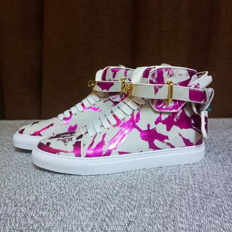 Pánske Tenisky Graffiti Artisan Cow Leather High Top Sneaks - Fialová