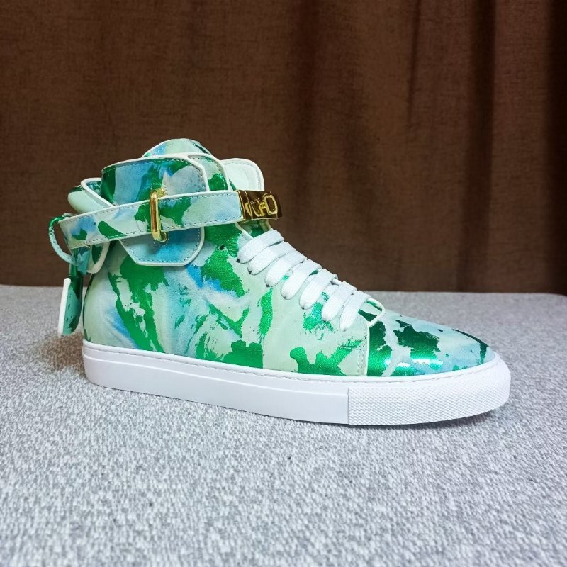 Pánske Tenisky Graffiti Artisan Cow Leather High Top Sneaks - Zelená